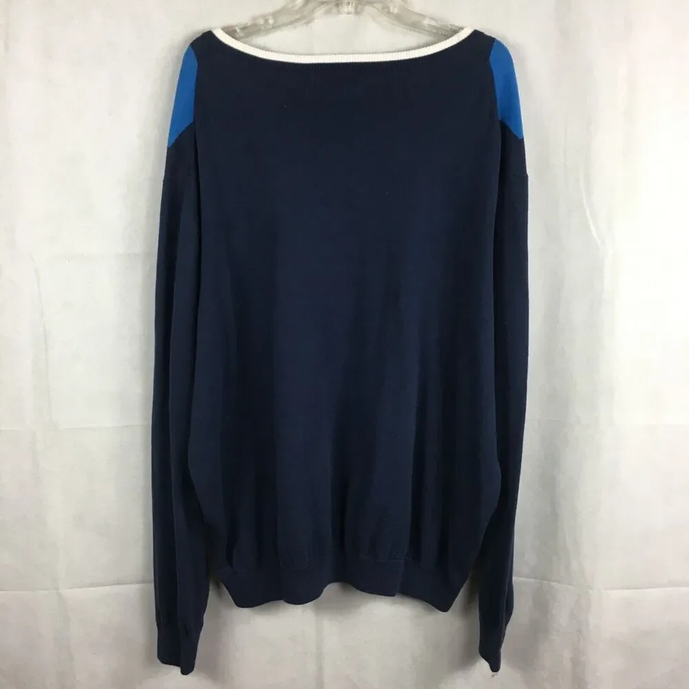 NWT Walter Hagen Performance Sweater Mens Sz 2XL Blue White Argyle‎ Golf